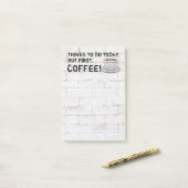 Aber zuerst Kaffee Post-it Klebezettel (Auf Schreibtisch)
