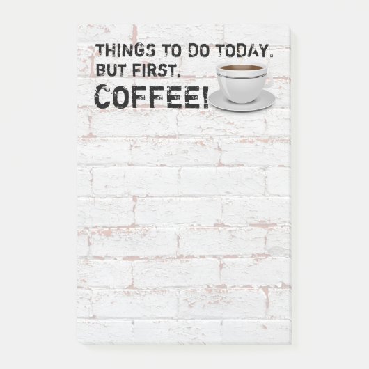 Aber zuerst Kaffee Post-it Klebezettel (Vorderseite)