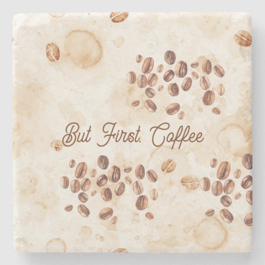 Aber zuerst Kaffee Steinuntersetzer (Vorderseite)
