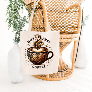 Aber zuerst Kaffee – Swirl & Sparkle-Tasche Tragetasche