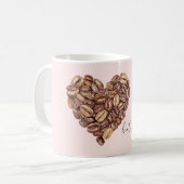 Aber zuerst, Kaffeebohnen Herz Kaffeetasse (Vorderseite Links)
