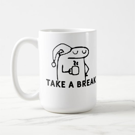 Aber zuerst, Kaffeepause Handgezeichnet Kaffeetasse (Links)