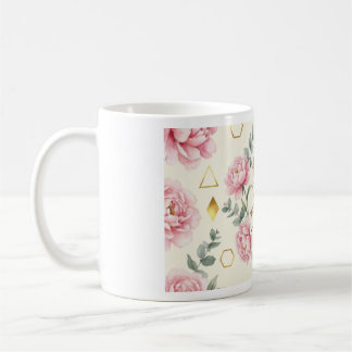 Aber zuerst Kaffeetasse | Florale Rosen-Gold-Kaffe