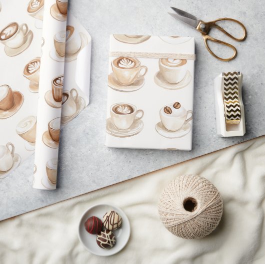Aber zuerst, Kaffeetassen Geschenkpapier (Kunsthandwerk)