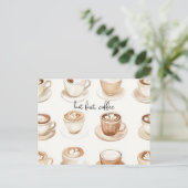 Aber zuerst, Kaffeetassen Postkarte (Stehend Vorderseite)