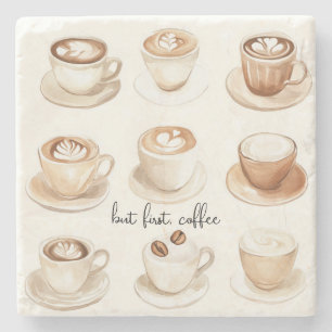 Aber zuerst, Kaffeetassen Steinuntersetzer