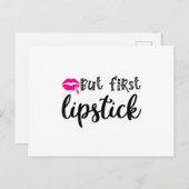 Aber zuerst Lippenstift Postkarte (Vorne/Hinten)