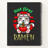 aber zuerst Ramen. niedliche Katze, die Ramen isst Notizblock (Rückseite)
