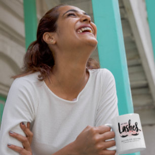 Aber zuerst Wimpern   Wimperntechniker Monogramm Kaffeetasse