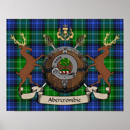 Abercrombie Abzeichen & Scottish Targe Personalisi Poster (Vorne)