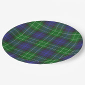 Abercrombie Blau Grün Tartan Schottenmuster Schott Pappteller (Schrägansicht)
