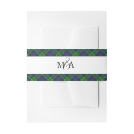 Abercrombie Blue Green Tartan Kariert schottisch Einladungsbanderole