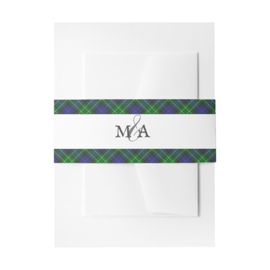 Abercrombie Blue Green Tartan Kariert schottisch Einladungsbanderole (Vorderseite Beispiel)