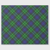 Abercrombie Blue Green Tartan Kariert schottisch Geschenkpapier (Flach)