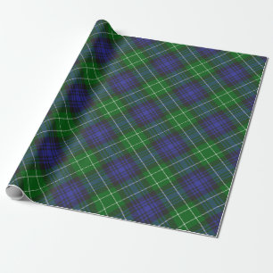 Abercrombie Blue Green Tartan Kariert schottisch Geschenkpapier