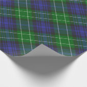 Abercrombie Blue Green Tartan Kariert schottisch Geschenkpapier (Ecke)