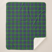 Abercrombie Blue Green Tartan Kariert schottisch Sherpadecke (Vorderseite)
