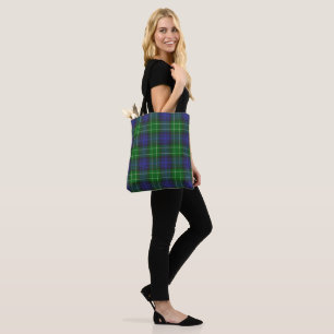 Abercrombie Blue Green Tartan Kariert schottisch Tasche