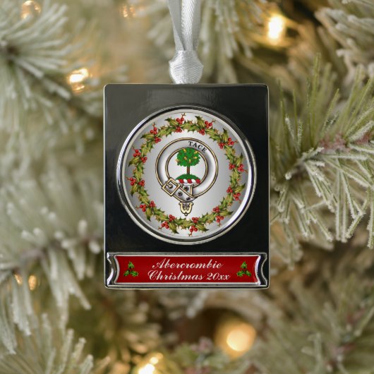Abercrombie-Clan-Abzeichen Banner-Ornament Silber (Baum)