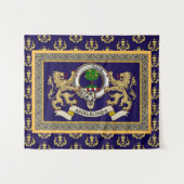 Abercrombie Clan Abzeichen Personalisiert Blue Wandteppich (Vorderseite (Horizontal))