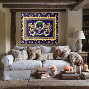 Abercrombie Clan Abzeichen Personalisiert Blue Wandteppich