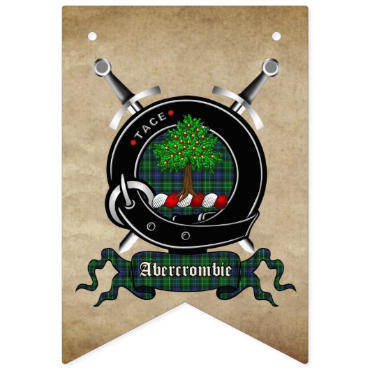 Abercrombie Clan Abzeichen & Tartan Jagdfahnen Wimpelkette (Erste Fahne)