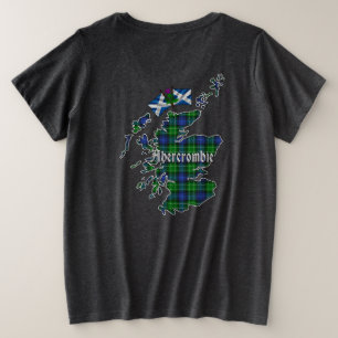 Abercrombie Clan Abzeichen & Tartan Karte Große Größe T-Shirt