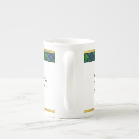 Abercrombie Clan Abzeichen Tartan & Motto Porzellantasse (Rückseite)