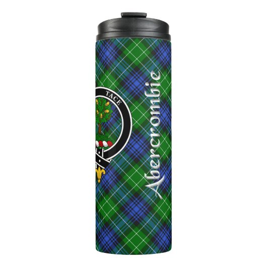 Abercrombie Clan Abzeichen & Tartan Thermosbecher (Vorderseite)