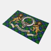 Abercrombie-Clan-Abzeichen und Tartan Fußmatte (Schrägansicht)