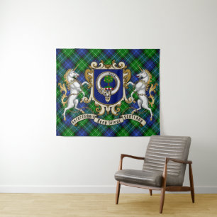Abercrombie-Clan-Abzeichen- und Tartan-Teppich Wandteppich