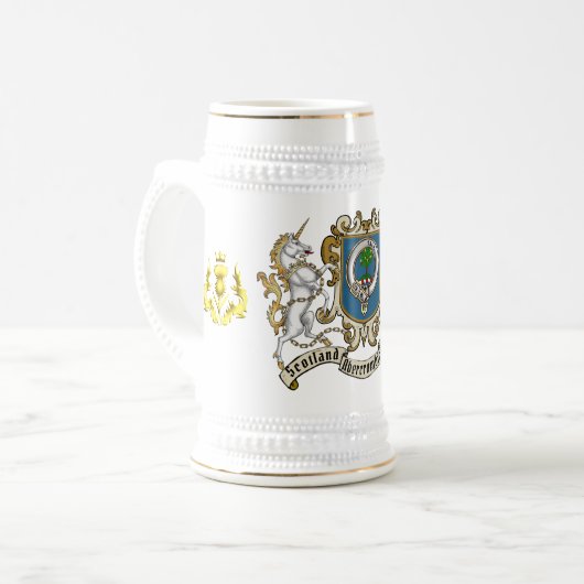 Abercrombie Clan Abzeichen & Unicorn Bierglas (Vorderseite Links)