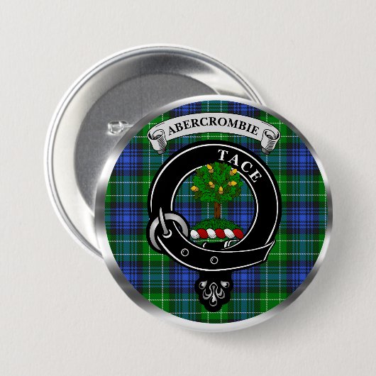 Abercrombie Clan Badge & Tartan Button (Vorne & Hinten)