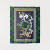 Abercrombie Clan Badge & Tartan Personalized Wandteppich (Vorderseite)