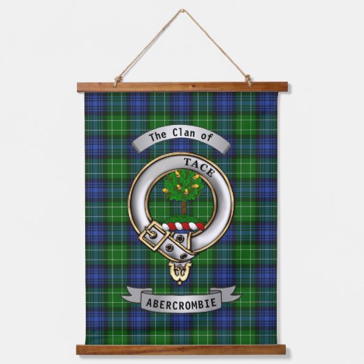 Abercrombie Clan Badge & Tartan Personalized Wandteppich Mit Holzrahmen (Vorderseite)