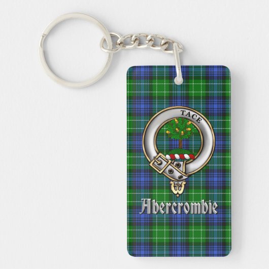 Abercrombie Clan Badge/Tartan Rectangle Schlüsselanhänger (Vorderseite)