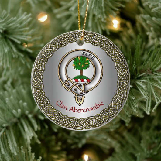 Abercrombie Clan Badge/Tartan Thistle Personalized Keramik Ornament (Baum)