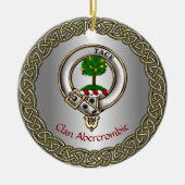 Abercrombie Clan Badge/Tartan Thistle Personalized Keramik Ornament (Vorne)