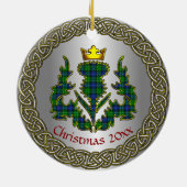 Abercrombie Clan Badge/Tartan Thistle Personalized Keramik Ornament (Hinten)