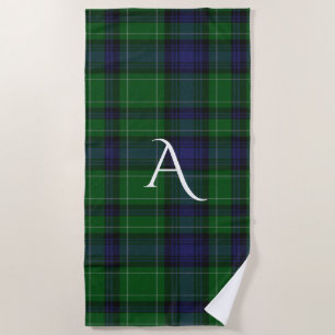 Abercrombie Clan Tartan Plaid Monogram Beach Towel Strandtuch