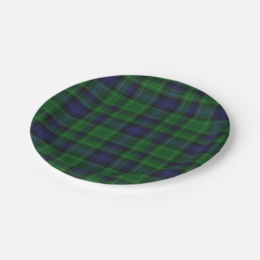Abercrombie Clantartan-karierte Papierplatte Pappteller (Schrägansicht)