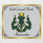 Abercrombie Gold Crowned Tartan Thistle Schaumweinetikett (Einzelnes Label)