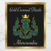 Abercrombie Gold Crowned Tartan Thistle Weinetikett (Einzelnes Label)