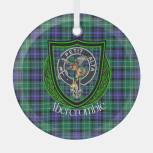 Abercrombie schottischer Clan Tartan und Wappen Ornament Aus Glas