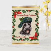 Abercrombie Scottie Dog Personalisiert Xmas Karte (Gelbe Blume)