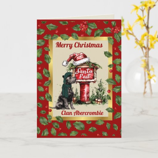 Abercrombie Scottie Dog & Wappen Personalisierte W Karte (Gelbe Blume)