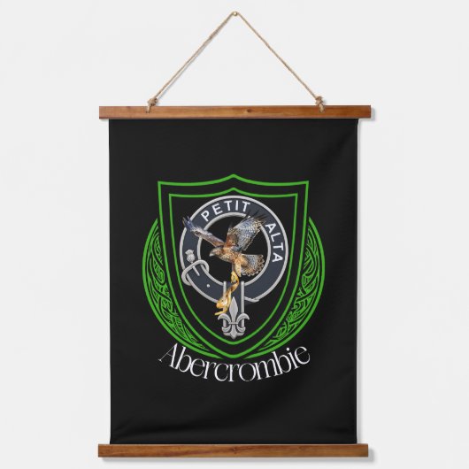 Abercrombie Scottish Clan Crest Wandteppich Mit Holzrahmen (Vorderseite)