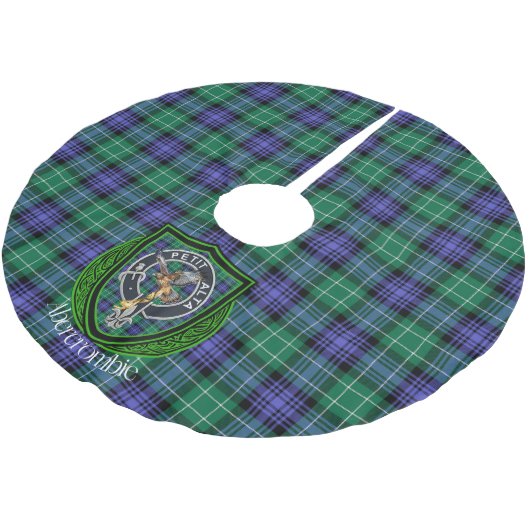 Abercrombie Scottish Clan Tartan and Crest Polyester Weihnachtsbaumdecke (Schrägansicht)