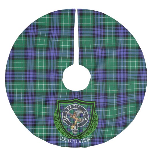 Abercrombie Scottish Clan Tartan and Crest Polyester Weihnachtsbaumdecke (Vorderseite)