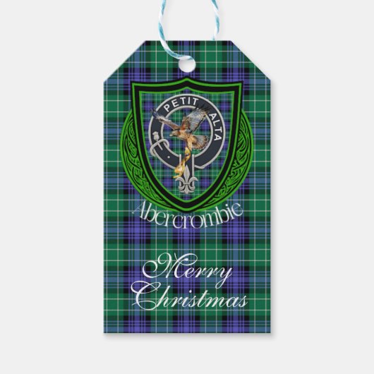 Abercrombie Scottish Clan Tartan & Crest Geschenkanhänger (Vorderseite)